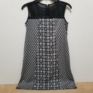 Xhilaration dress Small geometric print lace upper panel mini shift sleeveless